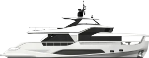 Profilo laterale Ferretti Yachts Infynito 80
